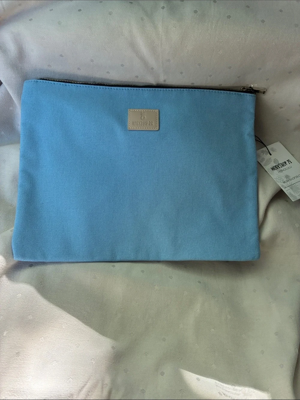 Workshop 28 Honolulu Light Blue Canvas Zip Pouch